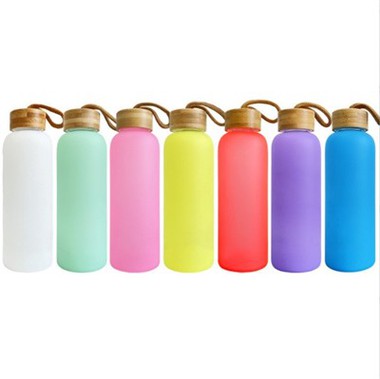 Botella de agua de vidrio esmerilado 18 oz